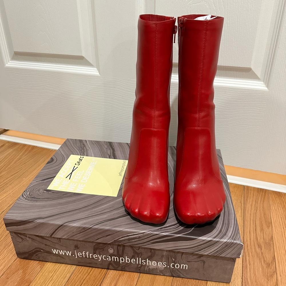New in Box: Jeffrey Campbell Visionary Boots, Red Size 8.5M
